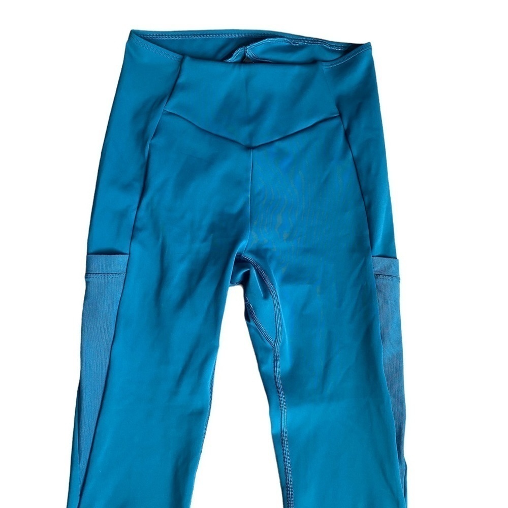 Gymshark High Waisted Venture Leggings Teal Blue Mesh Pockets Size‎ Small - Picture 5 of 11